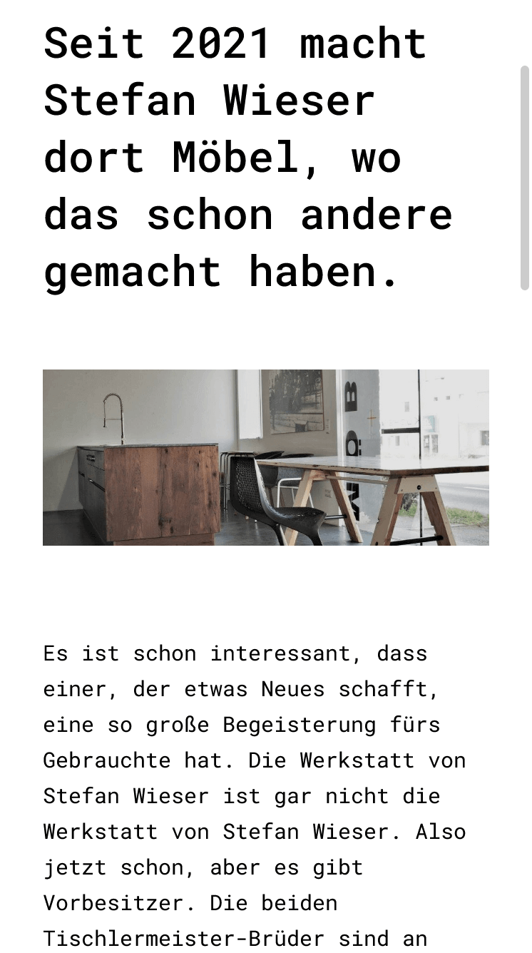 Stefan Wieser macht Möbel